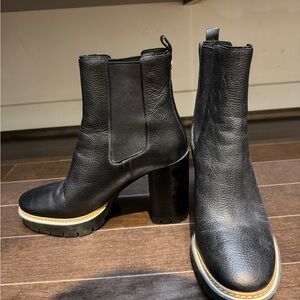 Tory Burch Black Leather Heeled Boots